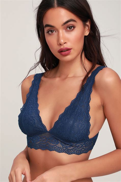 Sexy Navy Blue Bralette Lace Bralette Navy Blue Lace Bralette Lulus