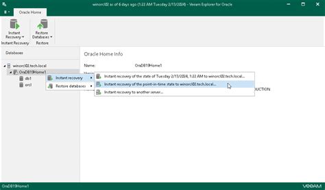 Step Launch Instant Recovery Wizard Veeam Backup Explorers Guide