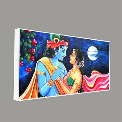 Love Of Lord Radha Krishna Religious Canvas Print Wall Painting, राधा ...