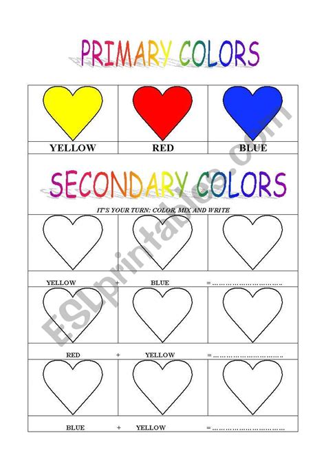 Worksheet For Primary And Secondary