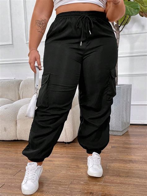 Shein Curve Plus Size Solid Color Cargo Pants Shein Eur