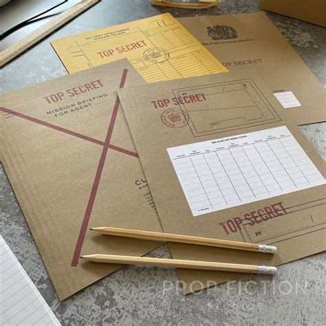 Movie Prop Vintage 1960s/1970s Top Secret Agent Mission Files / 4 x Co