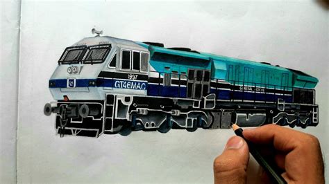 Drawing A WDG 4 Locomotive EMD GT46MAC Hubli WDG 4 12001 Indian