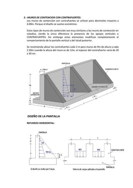 MUROS CON CONTRAFUERTES Cimentaciones Muro de contención uDocz