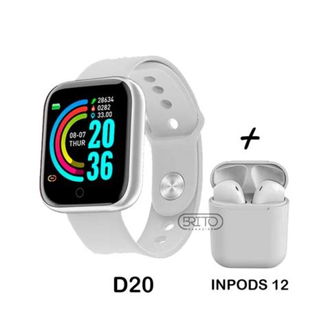 Relógio Smart Watch Digital D20 Masculino Feminino Fone Bluetooth