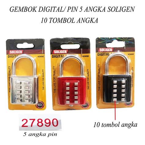 Jual GEMBOK DIGITAL SOLIGEN Chrome Nomer Varian 30mm 40mm Shopee