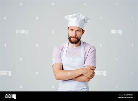 Man In Chef S Clothes Professional Work Cooking Stock Photo Alamy