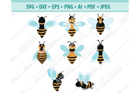 Bee Svg Queen Bee Svg Honey Svg Bee Clipart Dxf Png Eps