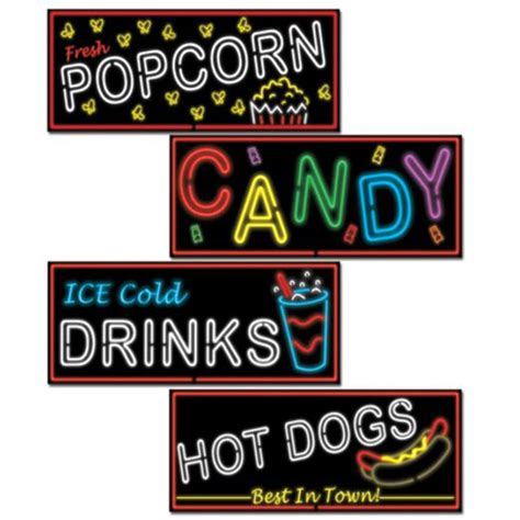 Neon Food Sign Cutouts | Fiesta Party Supplies