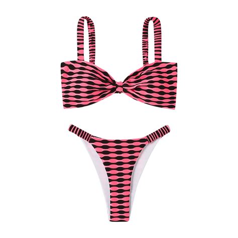 Fanggo Modest Swimsuits For Women One Piece Red Polka Dot Bikini Sets