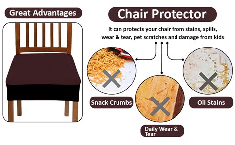 Hotkei Pack Of 6 Wine Dining Chair Seat Cover 200gsm Fabric Elastic Stretchable Protector