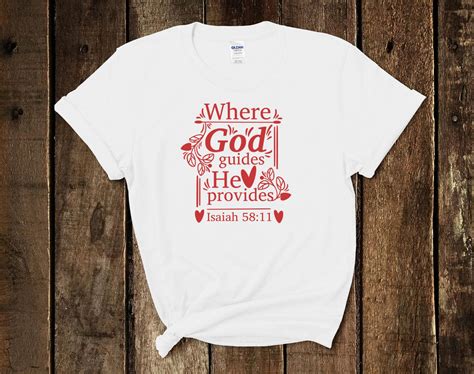 Where God Guides He Provides Bible Verse T Shirt Christian Etsy