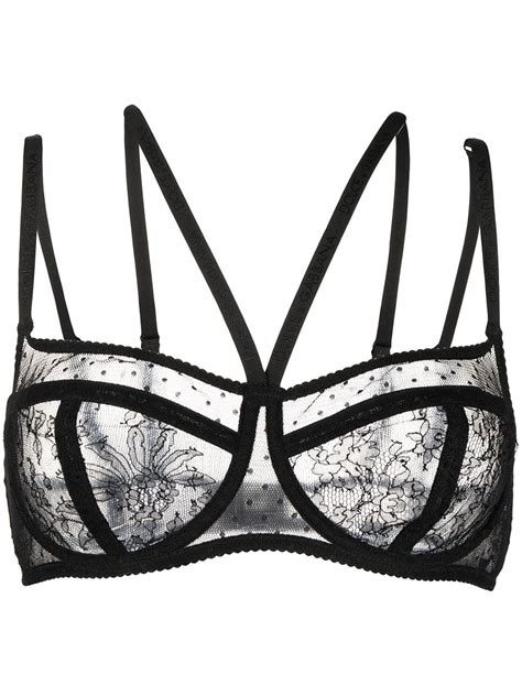 Dolce And Gabbana Floral Lace Balcony Bra Black Farfetch