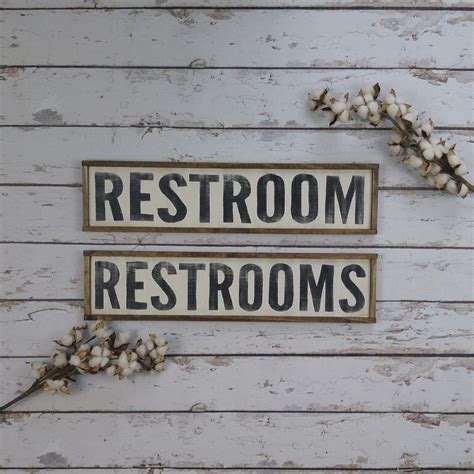 Restrooms Signs Restroom Signs Custom Wood Sign Made To Etsy Custom