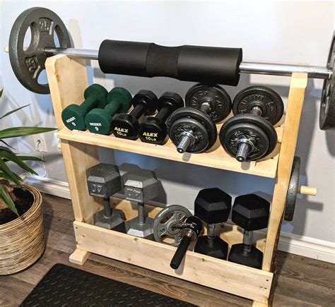 3 Tier Wooden Fitness Weight Rack Dumbbell Rack Home Gym Storage