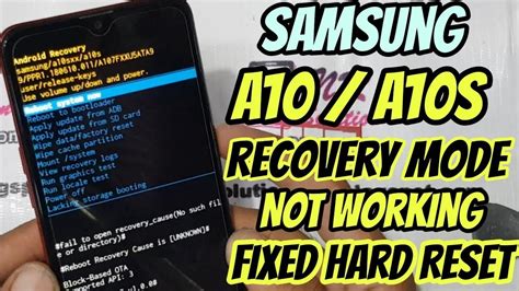 How To Hard Reset Samsung A10s Youtube