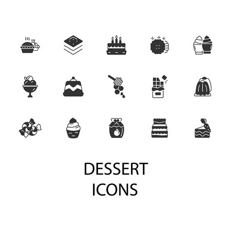 Dessert Icons Set Dessert Pack Symbol Vector Elements For Infographic