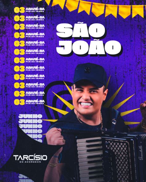 AGENDA DE SÃO JOÃO TARCÍSIO DO ACORDEON FEED PSD EDITÁVEL Baixar Design