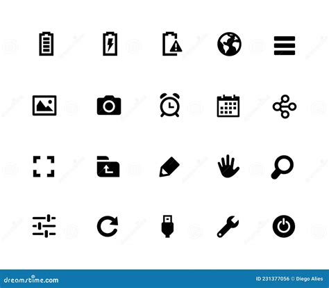 Web Mobile Icons Pixels Icons White Series Stock Vector