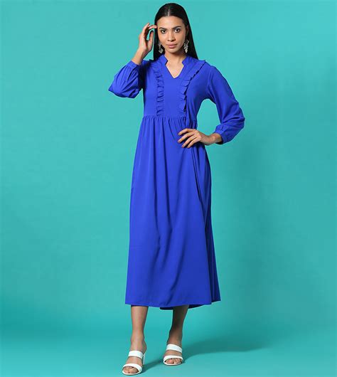 Buy His And Hers A Line Midi Dress In Blue 6thstreet Uae