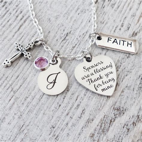 Confirmation Sponsor Gifts Sponsors Necklace Personalized - Etsy