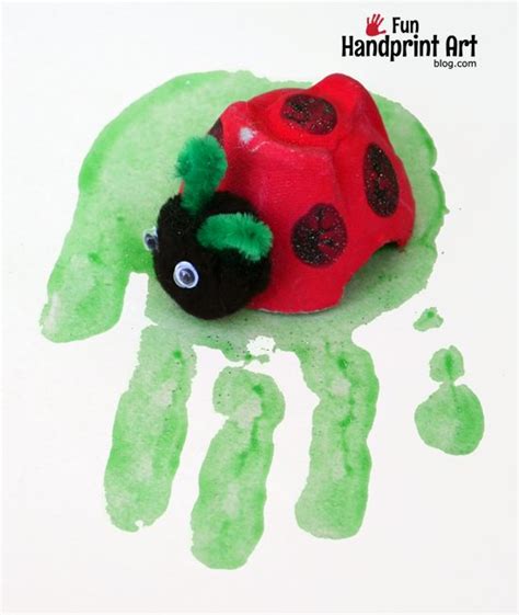 Recycled Egg Carton Ladybug Craft - Fun Handprint Art