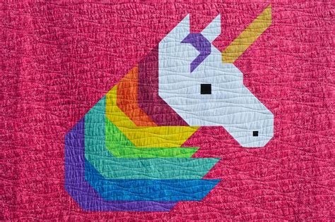 Sew Fresh Quilts Rainbow Unicorn Twin Size Quilt