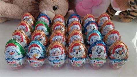 24 Fantastic Kinder Christmas Eggs Unboxing YouTube