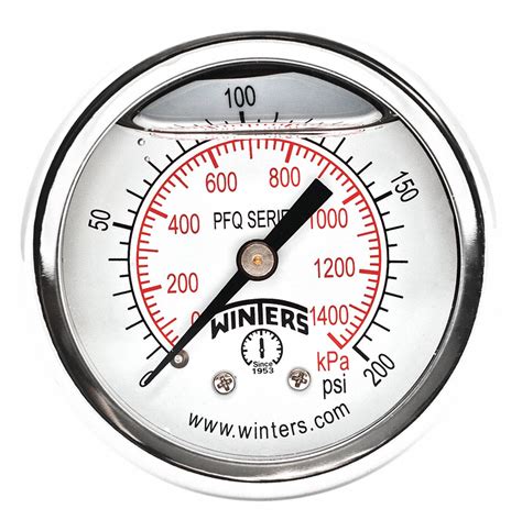 Winters Front Flange 0 To 200 Psi Panel Mount Pressure Gauge 491f79 Pfq2491 Dry 2ff Grainger