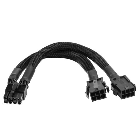 Dual 6 Pin Female To 8 Pin Male Gpu Power Adapter Cable 7 8inch Braided Sleeved Rfadapter Gpu