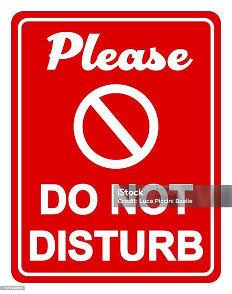 disturb information sign  red background stock