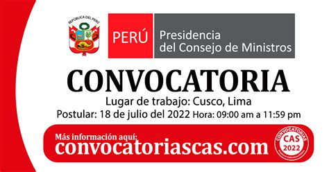 Convocatoria Consejo De Ministros Pcm Cas Plazas