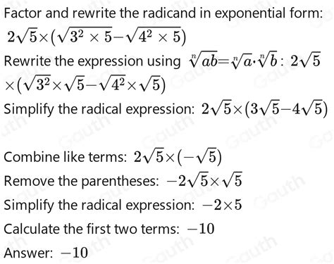 Solved 2 Sqrt 5 Sqrt 45 Sqrt 80 Algebra