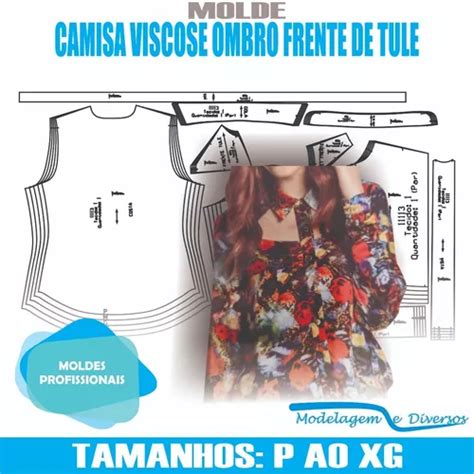 Molde Camisa Detalhe Tule Modelagem Diversos P Xg Email MercadoLivre