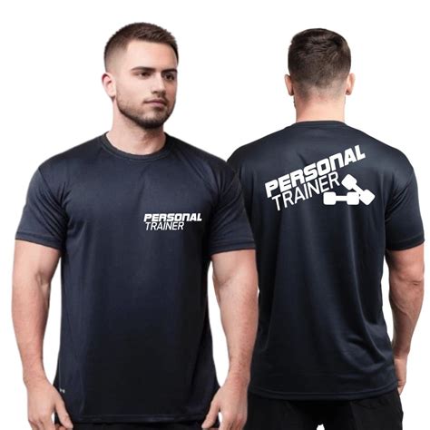 Camiseta Academia Dry Fit - Camiseta Masculina Dry Fit Personal Trainer Academia Treino Uniforme ...