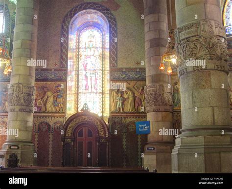 The Interiors With Low Reliefs Stained Glasses Mosaics Round Arches