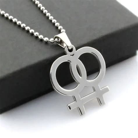 10Pcs Lot 316L Stainless Steel Lesbian Necklace Women Stainless Steel