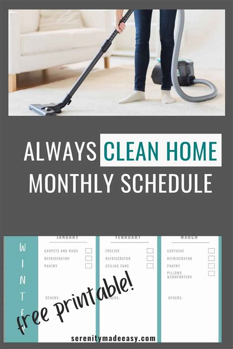 House chores list organized by month for ultimate clean home - Serenity ...