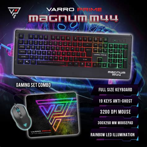 Jual KEYBOARD MOUSE GAMING LAMPU LED MAGNUM M44 COMBO SET Shopee