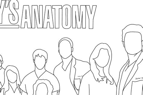 Grey Es Anatomy Colouring Page Etsy