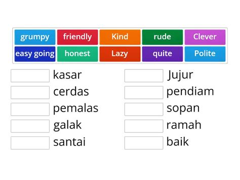 Adjective To Describe Personality Match Up