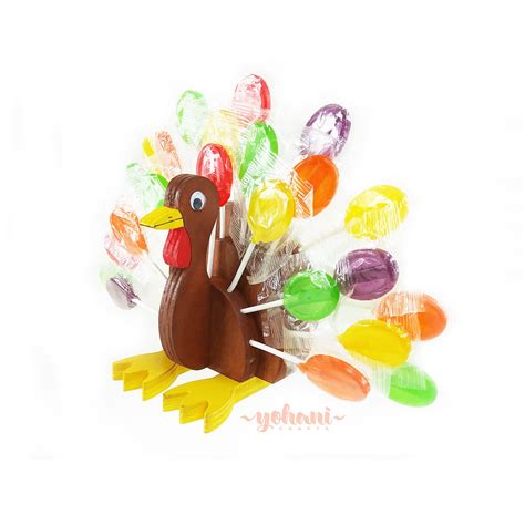 Turkey, Thanksgiving, Centerpiece, Decoration, Craft, Wood, Lollipop Wings, Holiday Gift, Unique ...