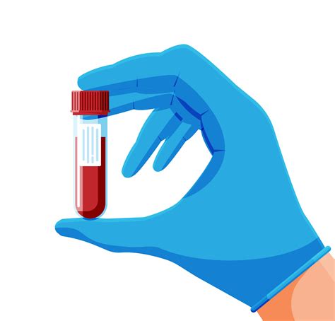 Test Tube With Blood Sample In Hand Of Doctor Isolated General Blood