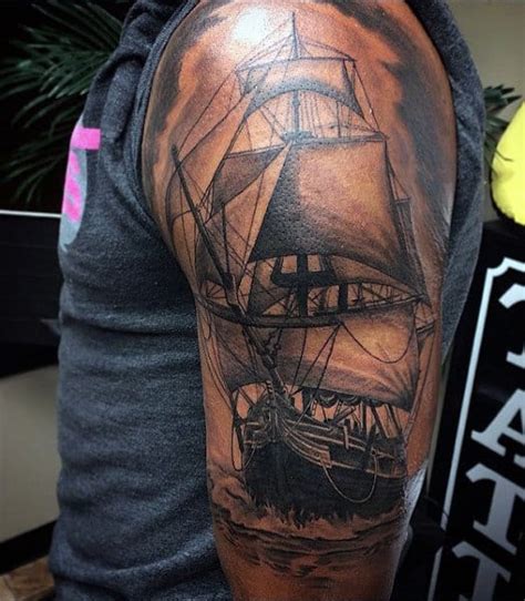 70 Ship Tattoo Ideas For Men A Sea Of Sailor Designs