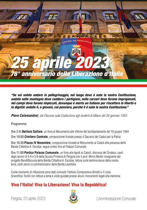 25 Aprile 2023 78° Anniversario Della Liberazione Ditalia