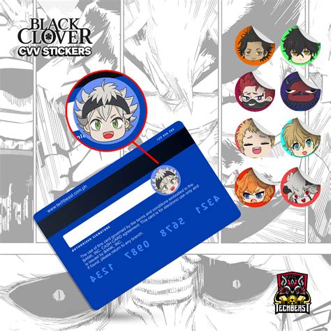 3m Black Clover Anime Cvv Anti Theft Cover Atm Debit Credit Card Skin