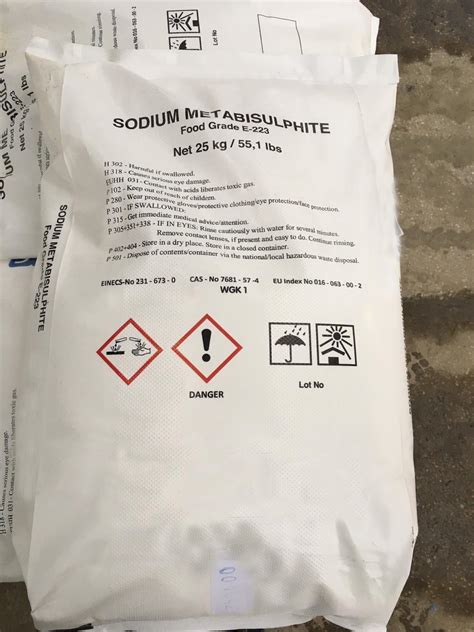 Sodium Metabisulfite Basf Food Grade E 223 Germany 25kg Immenso