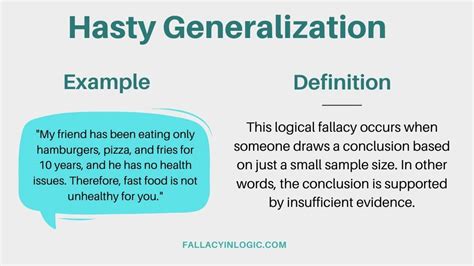 Hasty Generalization Fallacy: Definition And Examples - Fallacy In Logic