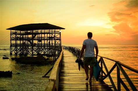 Premium Photo Siargao Cloud 9 Surf Pier At Sunrise Island Philippines