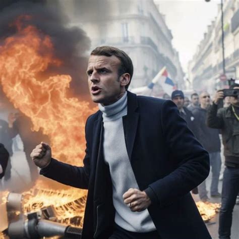 Comment l IA met le président Macron au milieu des manifestations